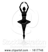 Vector Illustration of Ballet Dancer Silhouette Set, on a White Background by AtStockIllustration