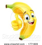 Vector Illustration of Banana Fruit Character Emoji Mascot by AtStockIllustration