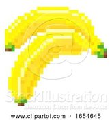 Vector Illustration of Banana Pixel Art 8 Bit Video Game Fruit Icon by AtStockIllustration