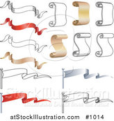 Vector Illustration of Banners, Scrolls, Parchment and Flags Collection by AtStockIllustration