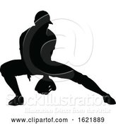 Vector Illustration of Baseball Player Silhouette by AtStockIllustration