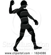 Vector Illustration of Baseball Player Silhouette by AtStockIllustration