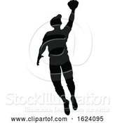 Vector Illustration of Baseball Player Silhouette by AtStockIllustration