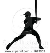 Vector Illustration of Baseball Player Silhouette by AtStockIllustration