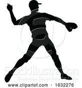 Vector Illustration of Baseball Player Silhouette by AtStockIllustration