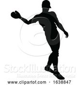 Vector Illustration of Baseball Player Silhouette by AtStockIllustration