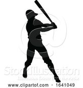 Vector Illustration of Baseball Player Silhouette by AtStockIllustration