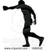 Vector Illustration of Baseball Player Silhouette by AtStockIllustration