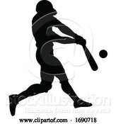 Vector Illustration of Baseball Player Silhouette by AtStockIllustration