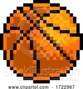 Vector Illustration of Basketball Ball Pixel Art Sports Game Icon by AtStockIllustration