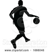 Vector Illustration of Basketballl Player Silhouette by AtStockIllustration