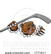 Vector Illustration of Bear Ice Hockey Player Animal Sports Mascot by AtStockIllustration