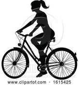 Vector Illustration of Bicycle Riding Bike Cyclist Silhouettes by AtStockIllustration