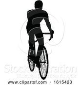 Vector Illustration of Bicycle Riding Bike Cyclist Silhouettes by AtStockIllustration