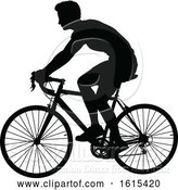 Vector Illustration of Bicycle Riding Bike Cyclist Silhouettes by AtStockIllustration