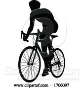 Vector Illustration of Bike and Bicyclist Silhouette by AtStockIllustration