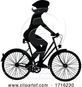 Vector Illustration of Bike and Bicyclist Silhouette by AtStockIllustration