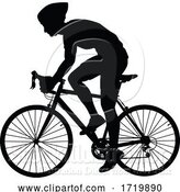 Vector Illustration of Bike and Bicyclist Silhouette by AtStockIllustration