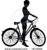 Vector Illustration of Bike and Bicyclist Silhouette by AtStockIllustration