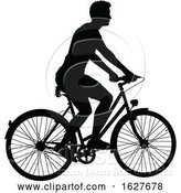 Vector Illustration of Bike Cyclist Riding Bicycle Silhouette by AtStockIllustration