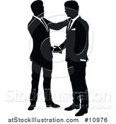 Vector Illustration of Black and White Silhouetted Business Men Shaking Hands by AtStockIllustration