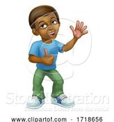 Vector Illustration of Black Boy Child Kid Giving Thumbs up by AtStockIllustration