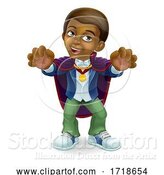 Vector Illustration of Black Child Boy Halloween Vampire Costume by AtStockIllustration