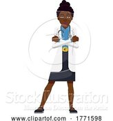 Vector Illustration of Black Doctor Lady Healthcare Character by AtStockIllustration