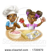 Vector Illustration of Black Girl and Boy Child Chef Cook Children by AtStockIllustration