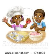 Vector Illustration of Black Girl and Boy Child Chef Cook Children by AtStockIllustration