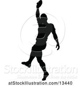 Vector Illustration of Black Silhouetted Baseball Player by AtStockIllustration