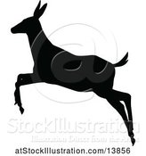 Vector Illustration of Black Silhouetted Deer Doe by AtStockIllustration