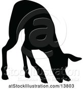 Vector Illustration of Black Silhouetted Deer Fawn by AtStockIllustration