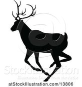 Vector Illustration of Black Silhouetted Deer Stag Buck by AtStockIllustration