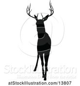 Vector Illustration of Black Silhouetted Deer Stag Buck by AtStockIllustration