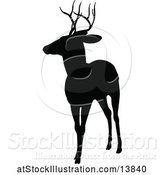 Vector Illustration of Black Silhouetted Deer Stag Buck by AtStockIllustration