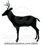 Vector Illustration of Black Silhouetted Deer Stag Buck by AtStockIllustration