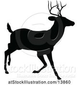 Vector Illustration of Black Silhouetted Deer Stag Buck by AtStockIllustration