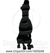 Vector Illustration of Black Silhouetted Dog Sitting by AtStockIllustration
