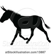 Vector Illustration of Black Silhouetted Donkey by AtStockIllustration