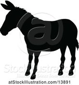 Vector Illustration of Black Silhouetted Donkey by AtStockIllustration