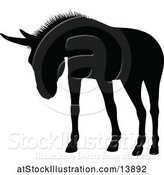 Vector Illustration of Black Silhouetted Donkey by AtStockIllustration