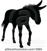 Vector Illustration of Black Silhouetted Donkey by AtStockIllustration