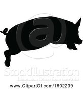 Vector Illustration of Black Silhouetted Pig by AtStockIllustration