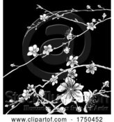Vector Illustration of Blossom Japanese Sakura Cherry Flower Print by AtStockIllustration