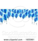 Vector Illustration of Blue Party Balloons Background by AtStockIllustration