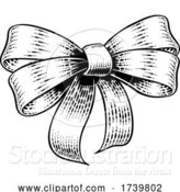 Vector Illustration of Bow Gift Ribbon Vintage Woodcut Engraving Style by AtStockIllustration