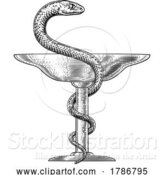 Vector Illustration of Bowl of Hygieia Snake Medical Pharmacy Symbol Icon by AtStockIllustration