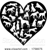 Vector Illustration of Boxer Dog Heart Silhouette Concept by AtStockIllustration