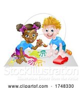 Vector Illustration of Boy and Girl Playing by AtStockIllustration